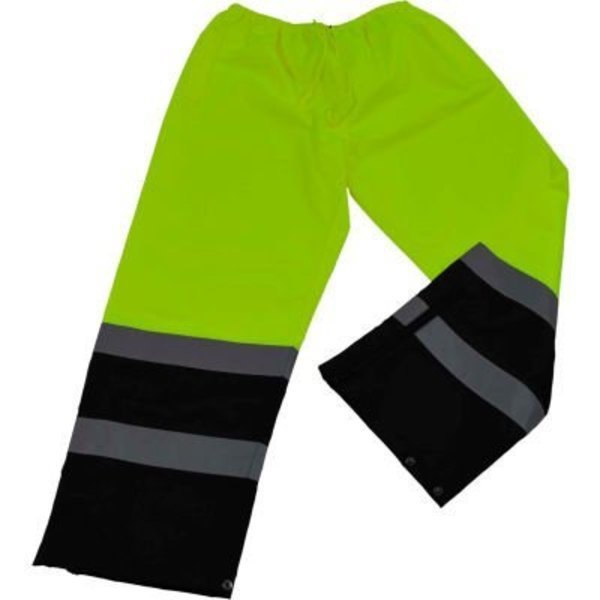 Petra Roc Waterproof Drawstring Pants, ANSI Class E, 300D Oxford/PU Coating, Lime/Black, S, Petra Roc Inc, Mfr#: LBPP-CE-S